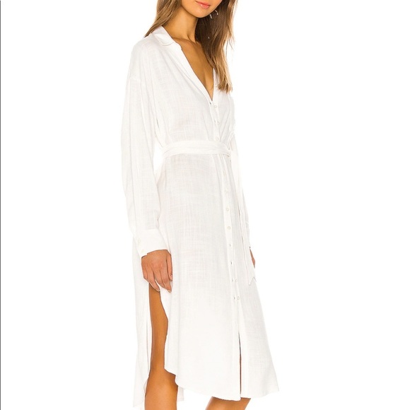 L*SPACE Barcelona Dress in Cream linen cover up M - Picture 4 of 6